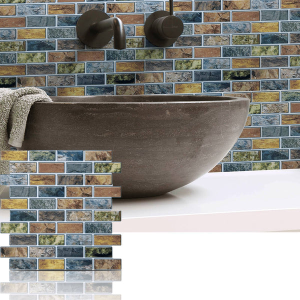 Art3d 10-Piece Peel & Stick Kitchen/Bathroom Backsplash Sticker, 12" x 12" Faux Ceramic Tile Design